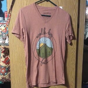 Love Faith Women's Graphic V-Neck Tee - Pink